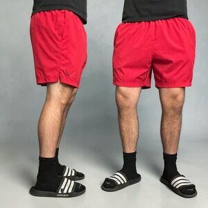 Nautica‎ Red Swim Trunks Mesh Lined Board Shorts Retro Summer Men's Size Large